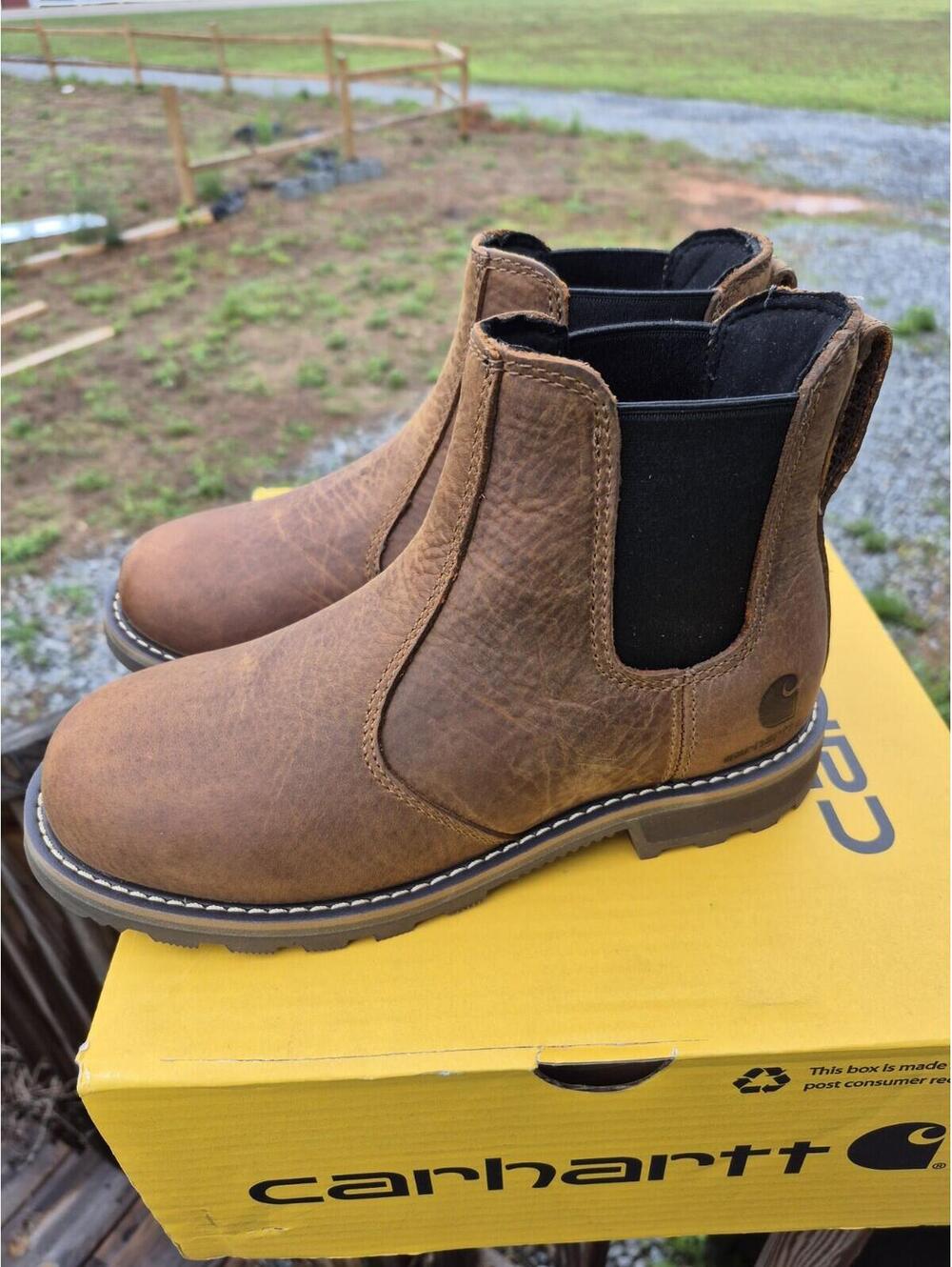 Carhartt Women's Frontier Size 6 Water-Resistant Chelsea Boot Brown Nubuck
